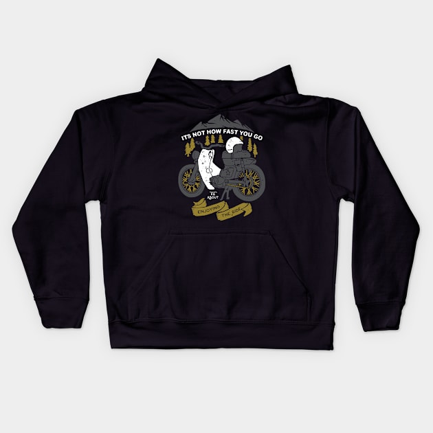 Its Not How Fast You Go, Its About Enjoying the Ride (for Dark Color) Kids Hoodie by quilimo